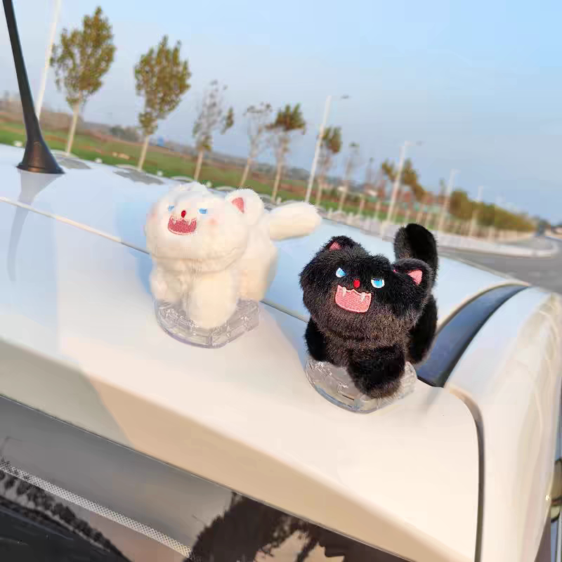 炸毛小猫汽车尾部挂件车