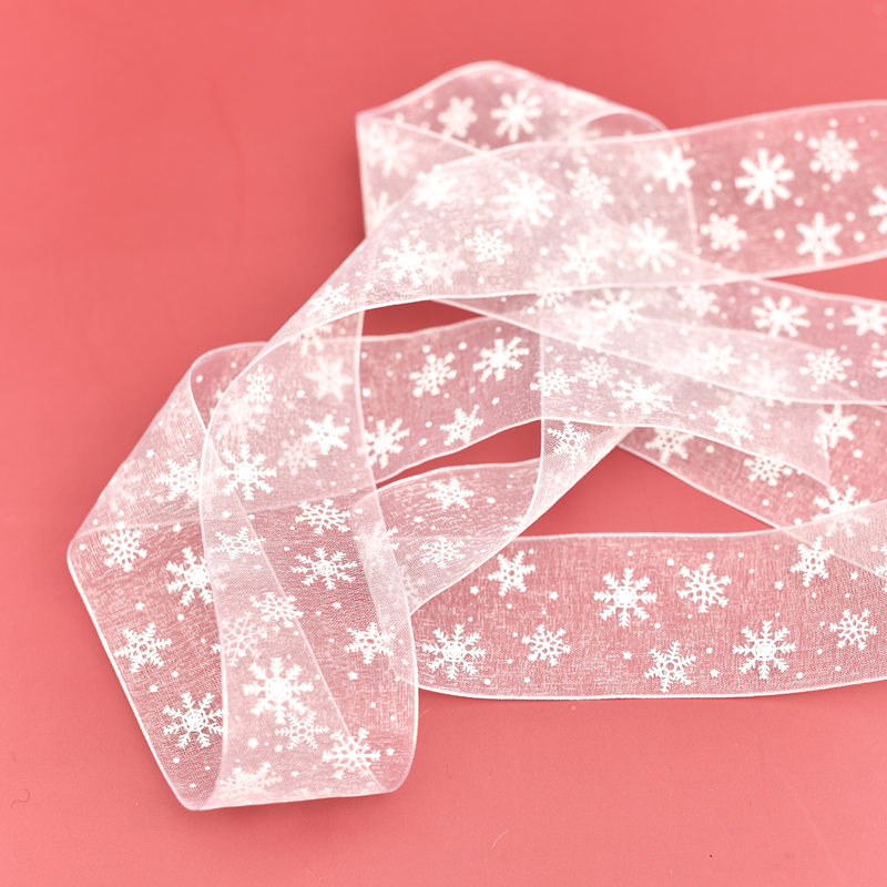 圣诞节礼物丝带雪花纱带包装
