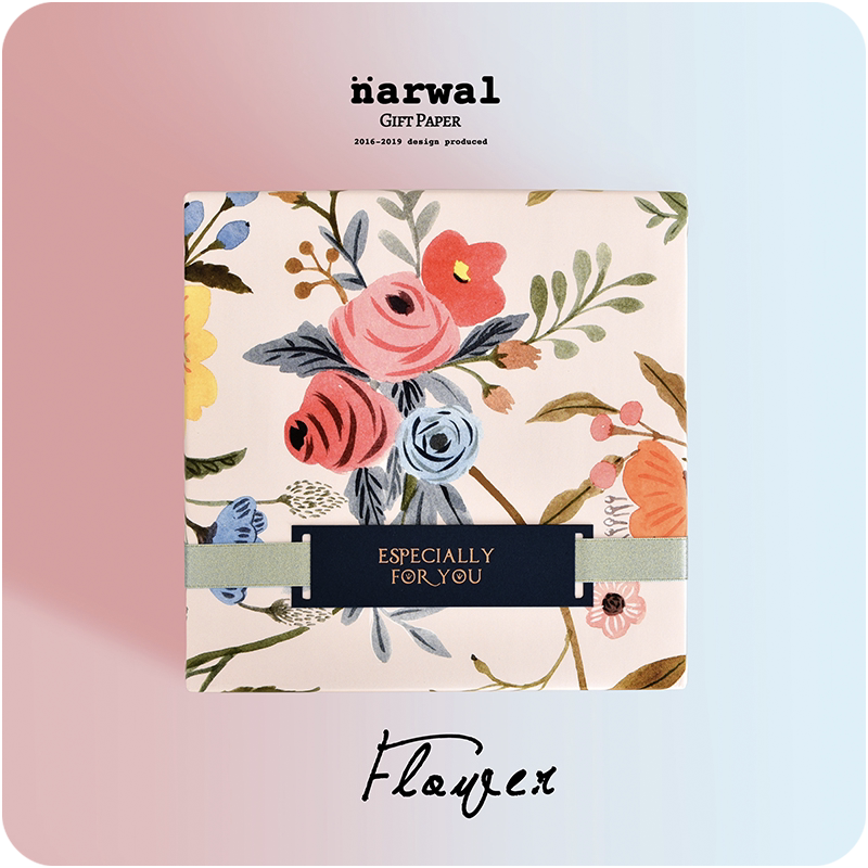 独角鲸原创  教师节礼物包装纸送妈妈 送长辈老师包装纸手绘花卉