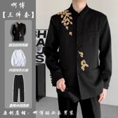 中国风高级感立领中山装 男新中式 西服套装 抖音同款 男夹克西装 外套