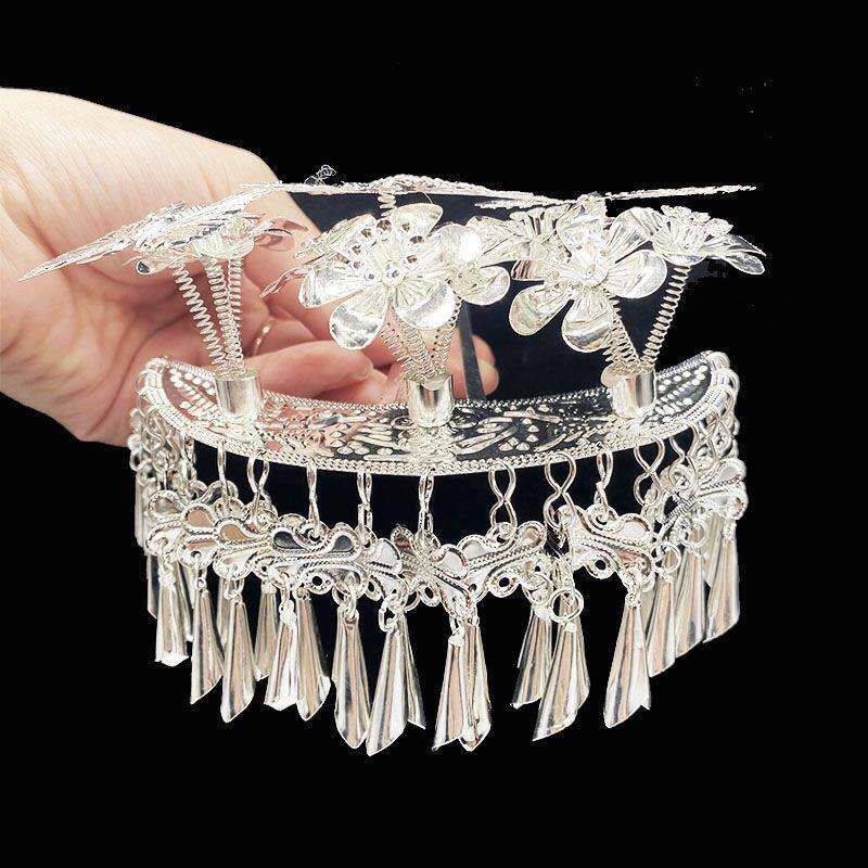 少数民族发饰短流苏发簪苗族头饰苗银发簪侗族发梳古装汉服头饰