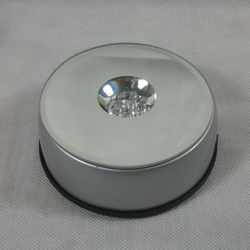 7LED发光旋转音乐底座 10CM水晶工艺品摆件灯座 配电源适配器