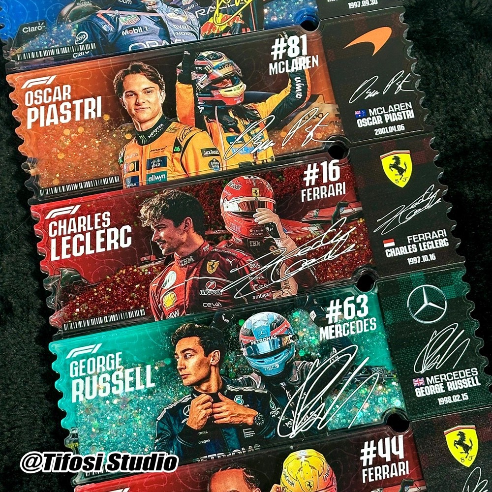 F1冰箱贴勒克莱尔皮亚斯特里诺里斯自制F1周边流麻票根软磁冰箱贴图片