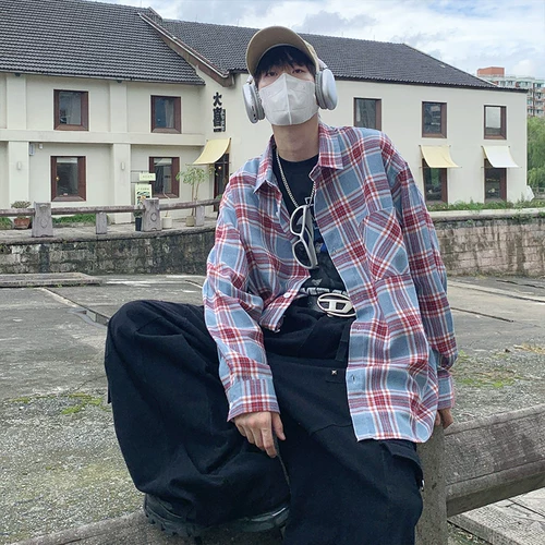 Ретро осенняя рубашка, кардиган, в американском стиле, свободный крой