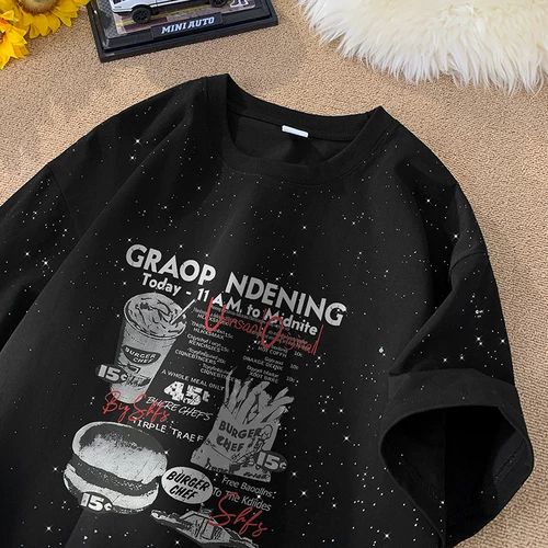 Ретро летняя хлопковая футболка для влюбленных, европейский стиль, короткий рукав, в американском стиле, оверсайз