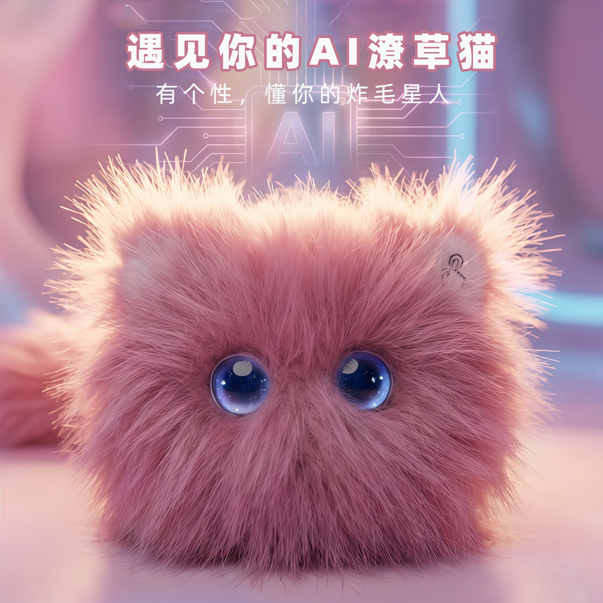 【新品】AI潦草猫智能对话机器人儿童陪伴豆包毛绒玩具电子宠物