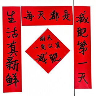 宿舍减肥搞笑对联新年春节房间学生抽象过年春联创意卧室门帘装饰