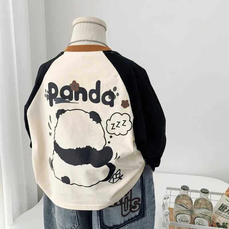 男童棉T恤新款宝宝长袖插肩儿童圆领卡通上衣小童洋气百搭拼接潮,童装/婴儿装/亲子装,T恤,淘宝优惠券,粉丝福利购,淘宝优惠卷