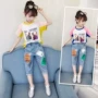 Quần áo trẻ em nữ mùa hè áo thun ngắn tay thời trang áo sơ mi trẻ em cho bé trai lớn phiên bản Hàn Quốc của áo sơ mi cotton nước ngoài - Áo thun áo thun 3 lỗ cho bé trai
