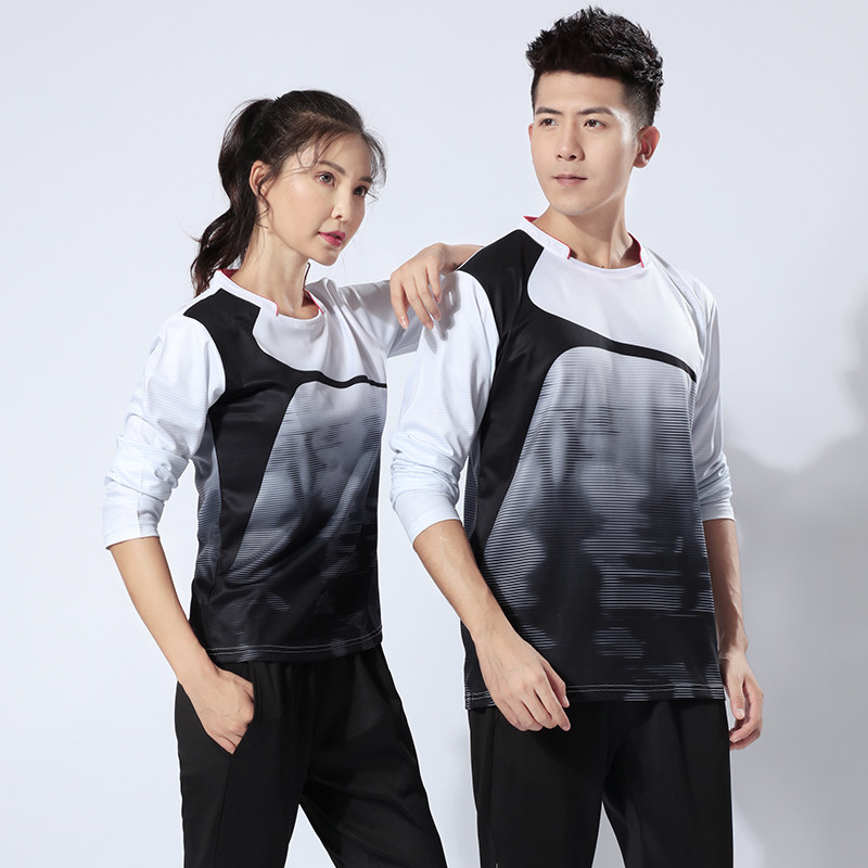 羽毛球服套装新款秋冬长袖长裤男女速干网球比赛运动服队服训练服