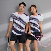 上衣乒乓球网球运动服定制夏 情侣款 羽毛球服男女套装 速干透气短袖