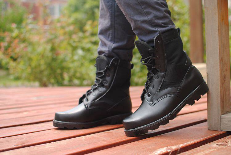 Boots militaires en cuir - dérapage - Ref 1400034 Image 5