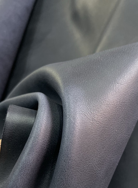 阳光皮料 进口ISA蓝色打蜡油蜡皮 手感中挺 厚度1.7mm手工diy皮料