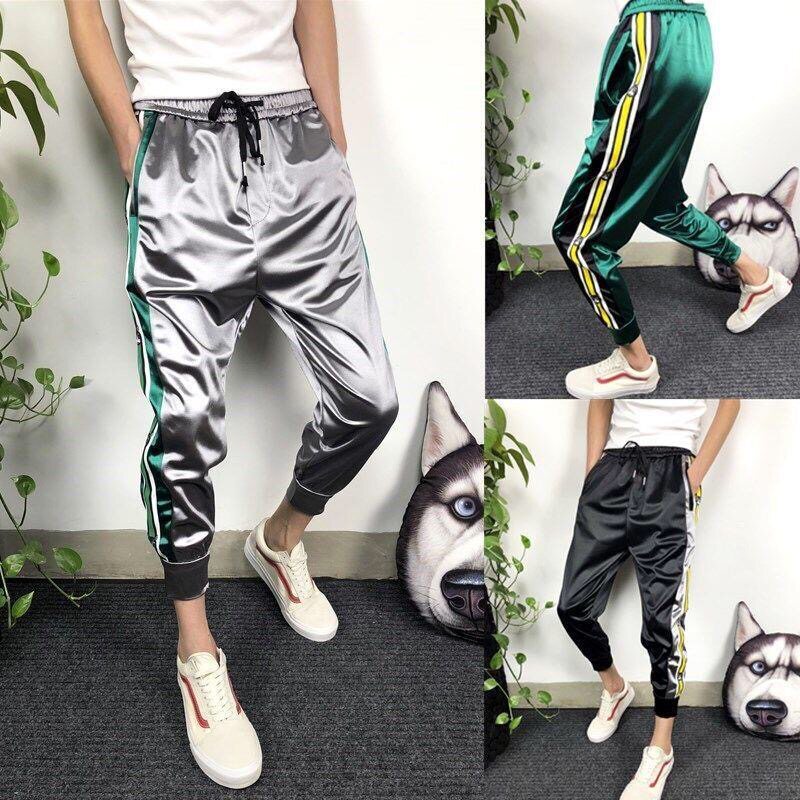 快手网红裤子男韩版潮流精神小伙九分裤夏季薄款弹力小脚休闲男裤