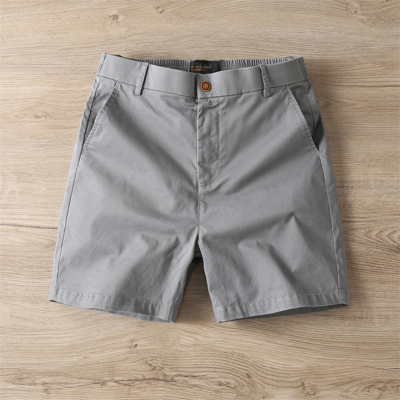 夏季新款纯棉四分裤男士休闲修身直筒工装短裤微弹力三分裤沙滩裤