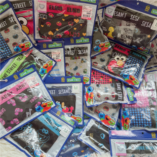 日单 芝麻街elmo饼干怪abby卡通棉质内裤女式纯棉内裤三角内裤