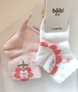 贝比7A抑菌防螨春夏轻薄软糯透气棉袜超萌女宝袜松口袜可爱女童袜