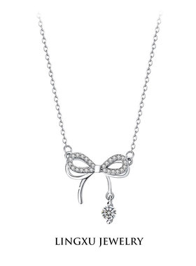 LINGXU999银蝴蝶结女款高级项链