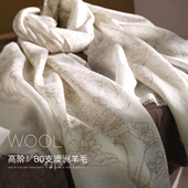 白色绵羊毛围巾薄款 女士秋冬轻奢系脖高级感羊绒感披肩丝巾妈妈款