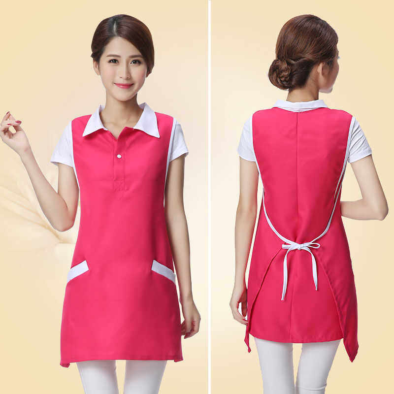 围裙美容师服装美容院专用工作服纯色养生馆美发服务员工网红韩版
