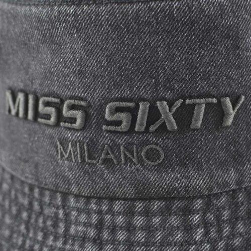 miss sixty帽子女潮流百搭渔夫帽遮阳显脸小时尚素黑色牛仔布盆帽