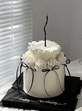 简约高级丝带蝴蝶结蛋糕装饰0.3cm细丝带0.6cm极简风树莓芭蕾舞风