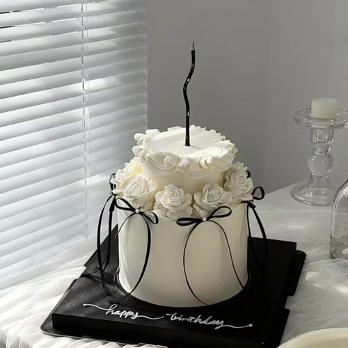 简约高级丝带蝴蝶结蛋糕装饰0.3cm细丝带0.6cm极简风树莓芭蕾舞风