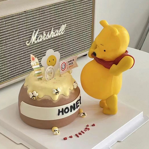 孕妈蛋糕装饰插件准爸爸准妈妈怀孕大肚熊孕妇蜜罐蜜蜂烘焙配件