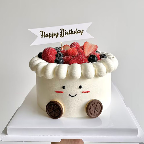 ins可爱毛头小子蛋糕装饰插件HB横幅烫金HB彩旗水果蛋糕装饰插件