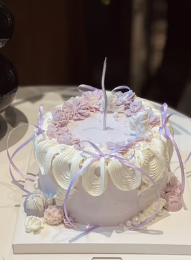 浪漫紫女神节蛋糕装饰插件0.3cm0.6cm1cm细丝带蝴蝶结芭蕾舞烛台