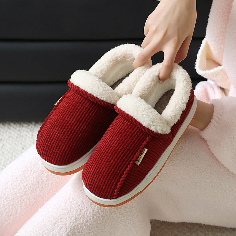 亲子鞋女厚底防滑居家情侣棉拖鞋
