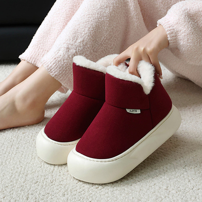 厚底增高高帮毛毛月子鞋防滑棉鞋