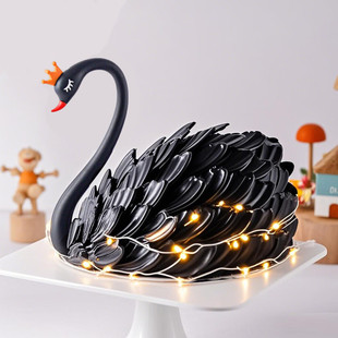 网红巧克力黑白天鹅生日蛋糕全国同城配送当日送达女朋友老婆闺蜜