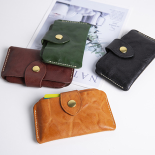 复古手工迷你小卡包女真皮零钱包头层牛皮小众设计卡夹多卡位卡套