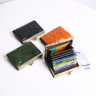 真皮风琴卡包多卡位头层牛皮复古小众高级感证件包卡夹女士名片包