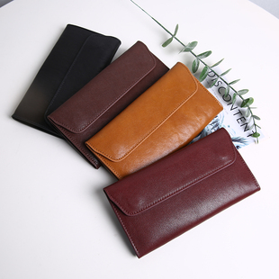 JUUZ 钱包女大容量多卡位高级感钱夹手拿包简约手机包 LAN真皮长款