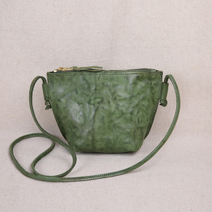 手工真皮女包迷你小包包2022新款 潮夏软皮牛皮女士文艺单肩斜挎包