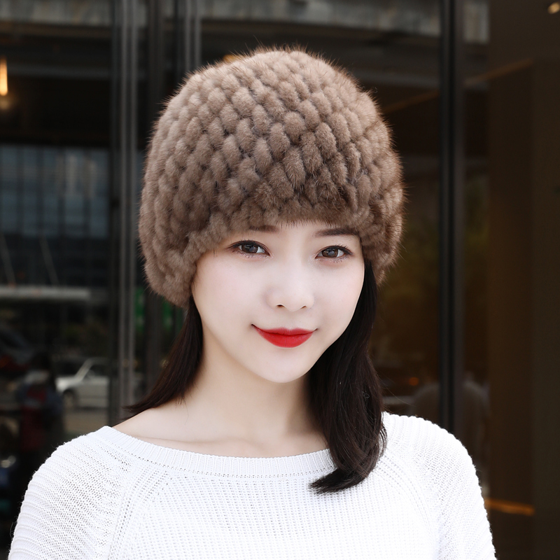 磊璇水貂冬天貂毛皮草帽子女