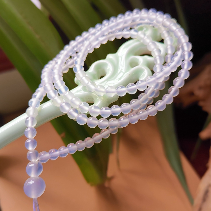 特细原矿荔枝冻玛瑙吊坠绳挂绳高冰纯冰玉石项链绳白冰吊坠链子细