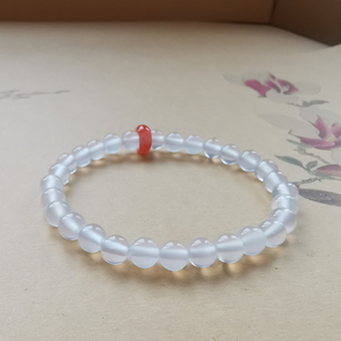 荔枝冻纯冰玛瑙手串手链天然南红玛瑙樱桃红平安扣单圈清新高冰链
