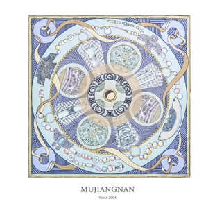 良渚文化联名-玉冠·盛世-70方巾