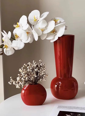 轻奢ins陶瓷花瓶插花摆件高级感小众高颜值家居装饰花瓶陶瓷花器