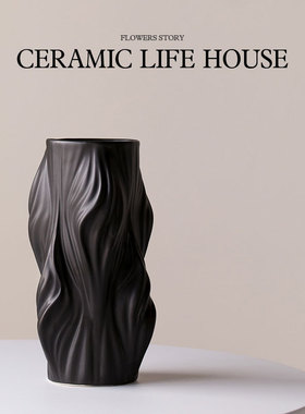 轻奢陶瓷花瓶插花摆件高级感小众客厅高颜值家居装饰花瓶陶瓷