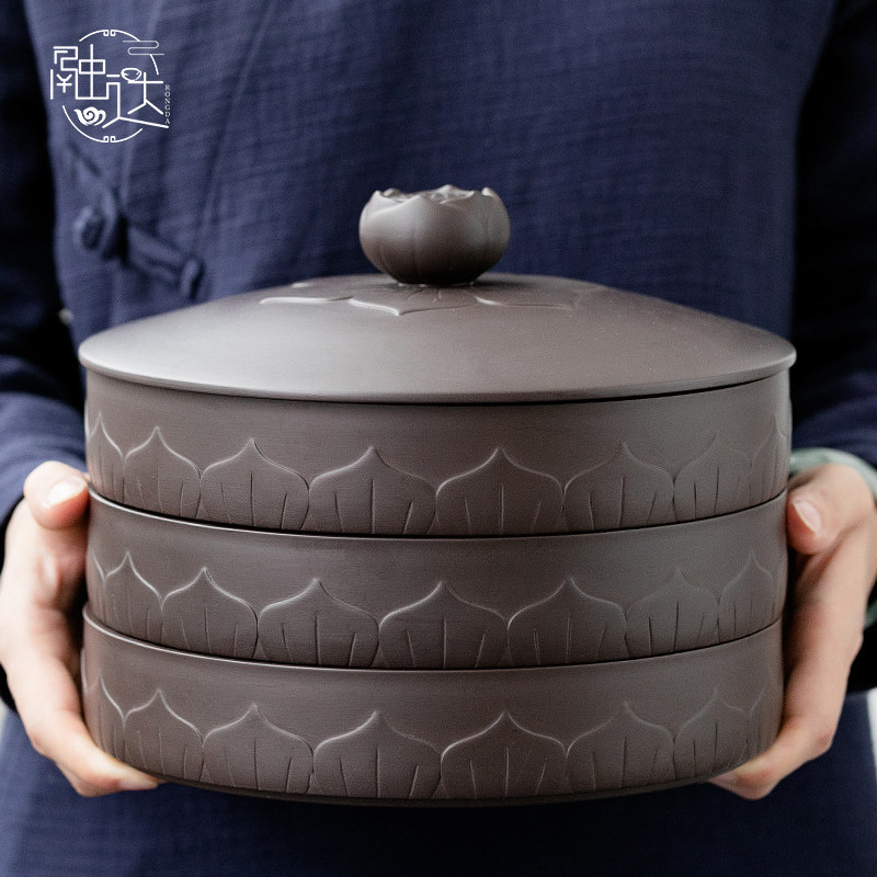 紫砂茶叶罐陶瓷大号密封罐存醒茶饼罐白茶普洱茶饼茶叶包装盒子,餐饮具,茶叶罐,淘宝优惠券,粉丝福利购,淘宝优惠卷