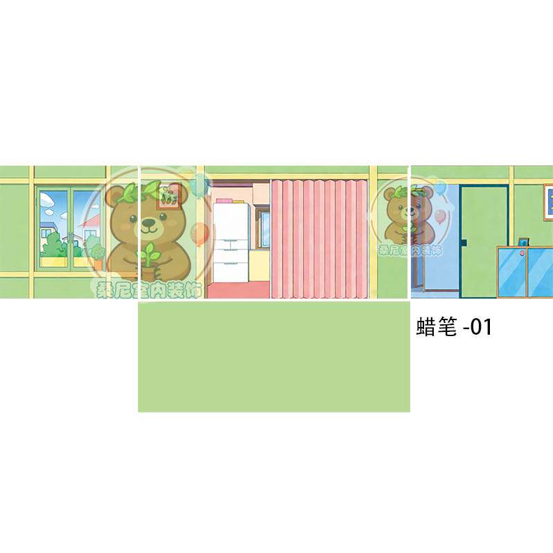蜡笔小新手办展示柜背景贴纸高清定制唯美漫画造景装饰自粘背胶