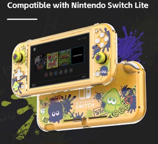任天堂switch lite喷射战士保护壳nslite超薄透明水晶壳动森硬壳