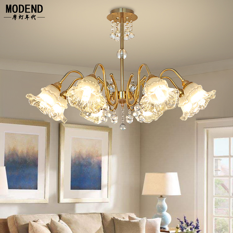 客厅卧室美式轻奢水晶灯