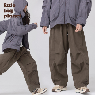 小小大星球童装 男女童春秋调节收脚工装 裤 户外山系风廓形伞兵裤