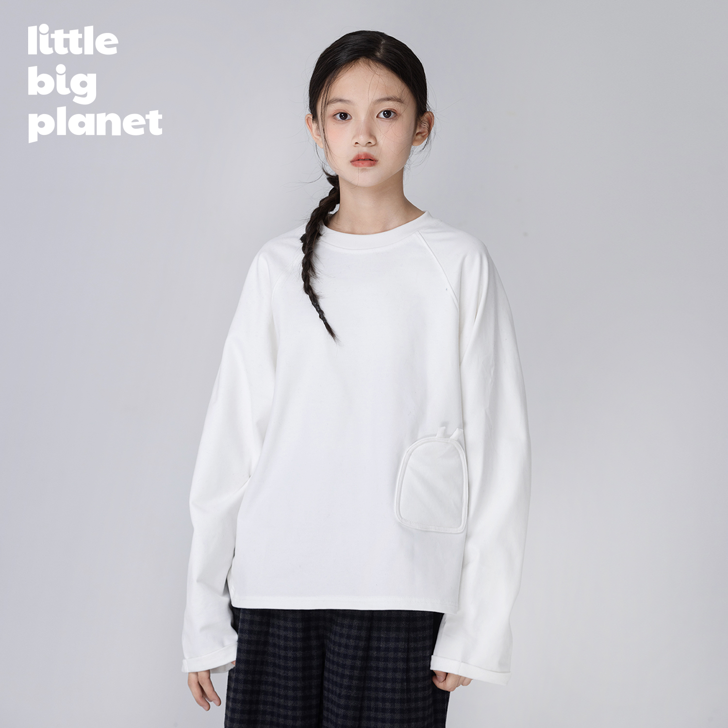 小小大星球绒感双纱磨毛纯棉上衣