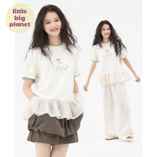 小小大星球女童小马印花短袖